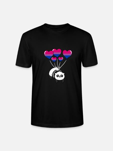 Panda Bisexual Pride - Stanley/Stella CRAFTER Unisex Organic T-Shirt - black