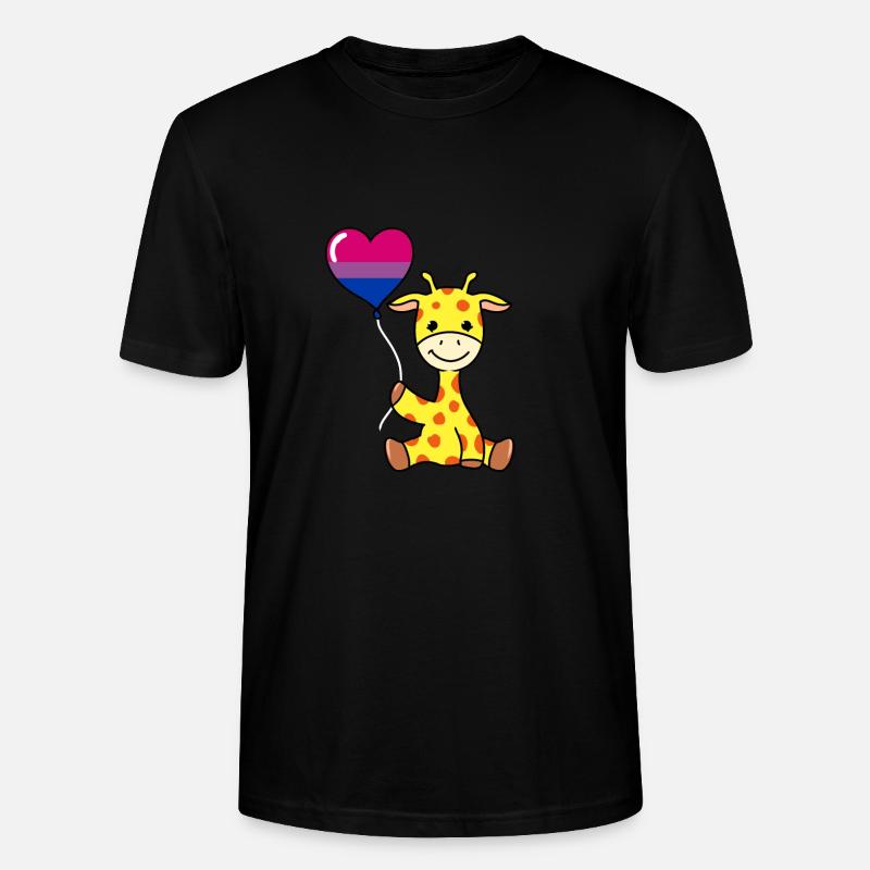 Giraffe mit Bisexual Pride Luftballon - Stanley/Stella Unisex Bio-T-Shirt CRAFTER - Schwarz