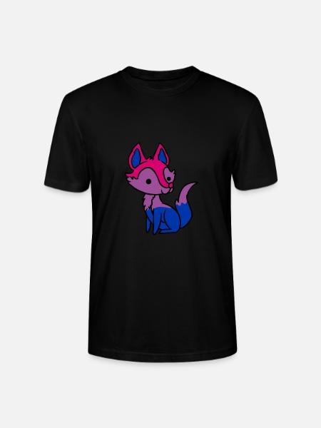 Bisexual Pride Fox Bisexual Gift - Stanley/Stella CRAFTER Unisex Organic T-Shirt - black