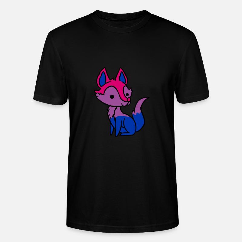 Bisexual Pride Fox Bisexual Gift - Stanley/Stella CRAFTER Unisex Organic T-Shirt - black