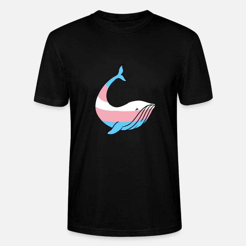 Fierté Whale Trans - T-shirt bio CRAFTER Stanley Stella Unisexe - noir