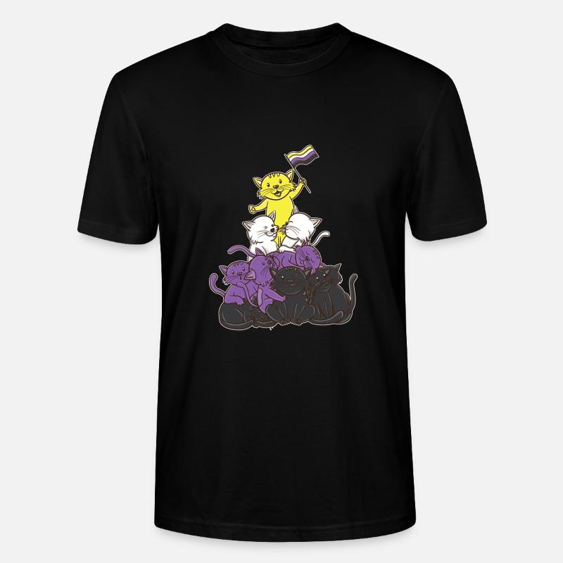 Non-binary cats Non-binary pride - Stanley/Stella CRAFTER Unisex Organic T-Shirt - black