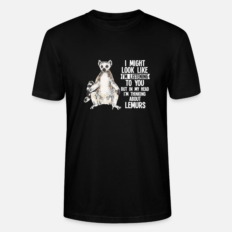 Lémurien à queue annelée - T-shirt bio CRAFTER Stanley Stella Unisexe - noir