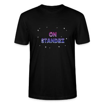 On StandBi Bisexual Funny Bi Humor LGBTQ Pride - Stanley/Stella CRAFTER Unisex Organic T-Shirt - black - Front - Alina (178cm) & Michal (187cm)