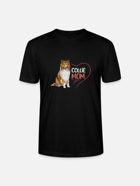 Long-haired Collie Rough Collie Dog - Stanley/Stella CRAFTER Unisex Organic T-Shirt - black