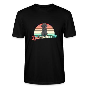Labradoodle Hund - Stanley/Stella Unisex Bio-T-Shirt CRAFTER - Schwarz - Vorne - Alina (178cm) & Michal (187cm)