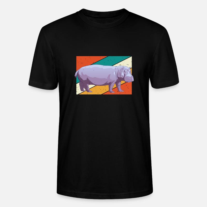 Flusspferd Nilpferd - Stanley/Stella Unisex Bio-T-Shirt CRAFTER - Schwarz