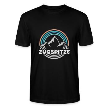 Zugspitze als Berg - Stanley/Stella Unisex Bio-T-Shirt CRAFTER - Schwarz - Vorne - Alina (178cm) & Michal (187cm)