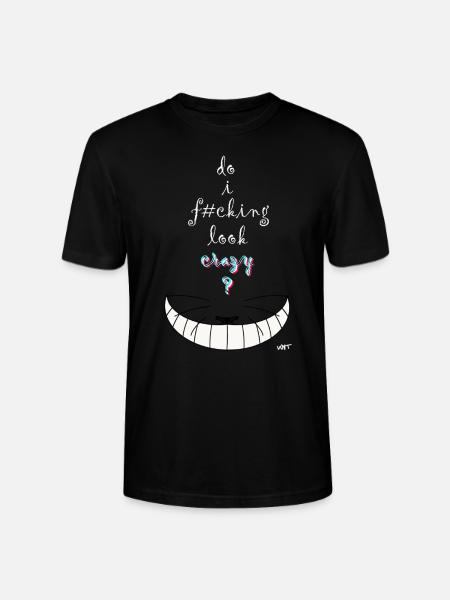 Alice crazy cat - Stanley/Stella CRAFTER Unisex Organic T-Shirt - black