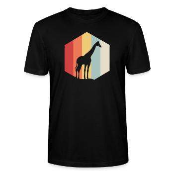 Girafe longue safari cadeau animal grand cou - T-shirt bio CRAFTER Stanley Stella Unisexe - noir - Devant - Alina (178cm) & Michal (187cm)