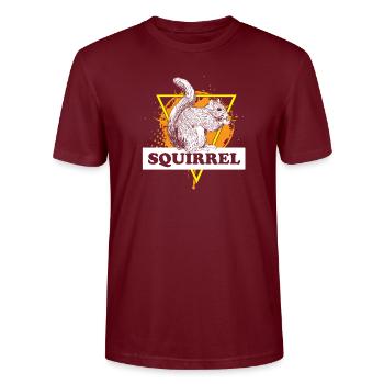 Écureuil noix forêt arbre arbre animal cadeau idée - T-shirt bio CRAFTER Stanley Stella Unisexe - bordeaux - Devant - Alina (178cm) & Michal (187cm)