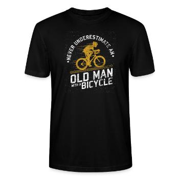 Unterschätze niemals einen Alten Mann mit Fahrrad - Stanley/Stella Unisex Bio-T-Shirt CRAFTER - Schwarz - Vorne - Alina (178cm) & Michal (187cm)