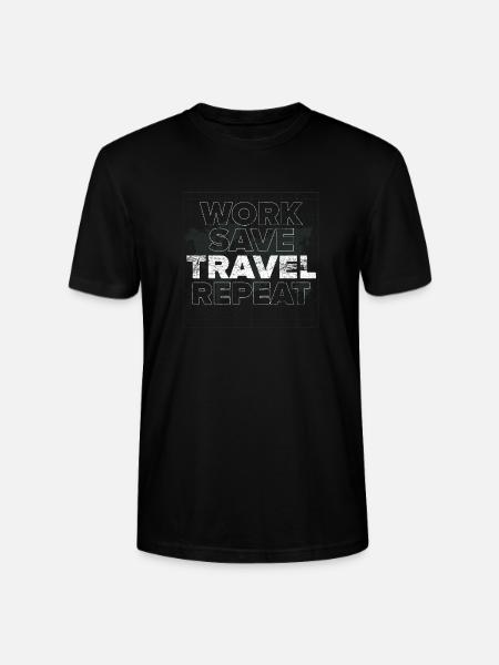 Work Save Travel Repeat - Stanley/Stella CRAFTER Unisex Organic T-Shirt - black