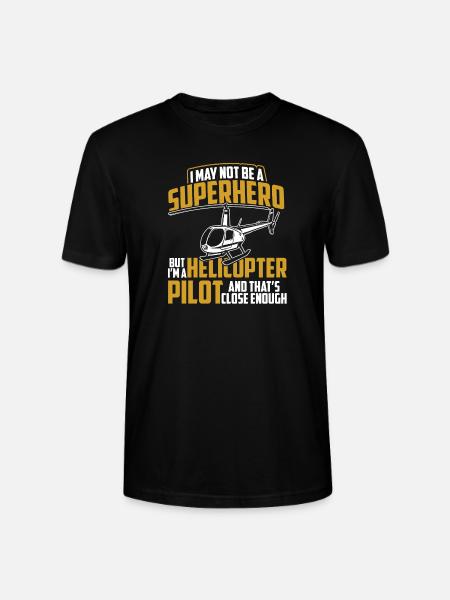 Helicopter pilot helicopter hero gift - Stanley/Stella CRAFTER Unisex Organic T-Shirt - black