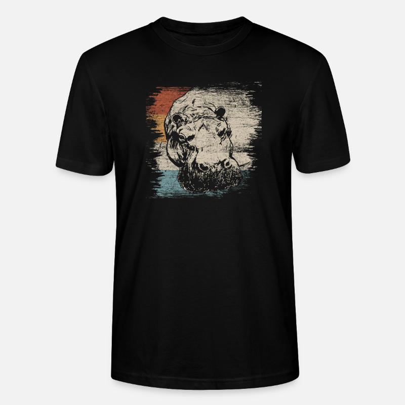 Nilpferd - Stanley/Stella Unisex Bio-T-Shirt CRAFTER - Schwarz