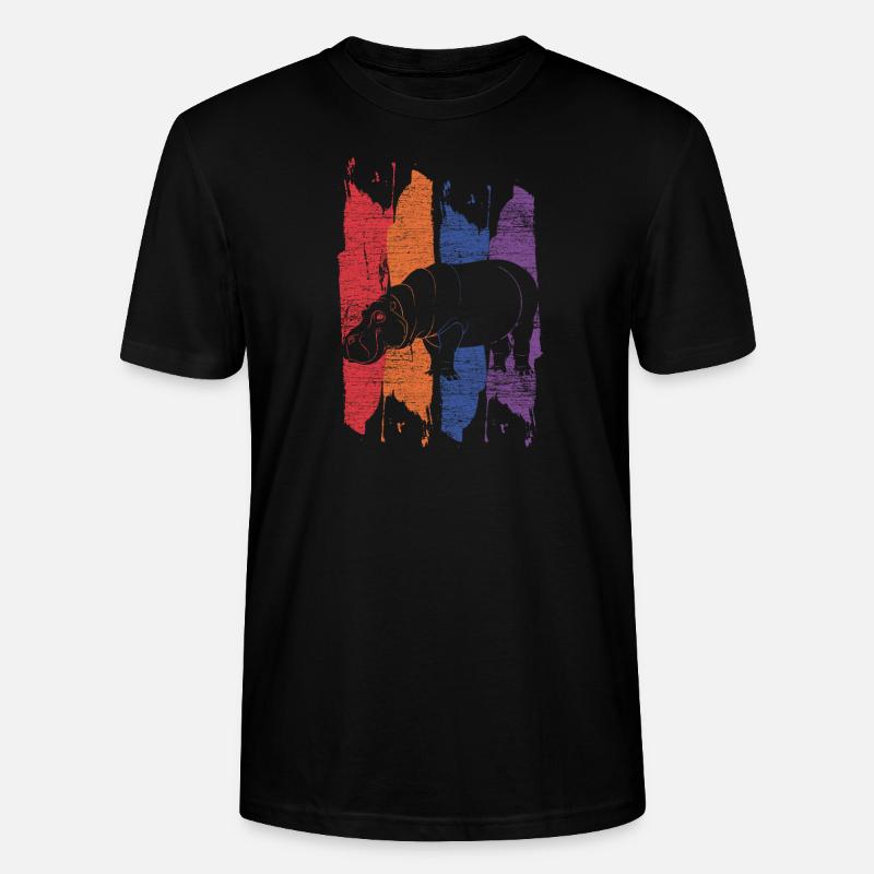Nilpferd - Stanley/Stella Unisex Bio-T-Shirt CRAFTER - Schwarz