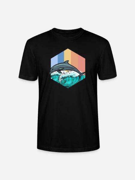 dolphin - Stanley/Stella CRAFTER Unisex Organic T-Shirt - black