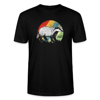 Dachs - Stanley/Stella Unisex Bio-T-Shirt CRAFTER - Schwarz - Vorne - Alina (178cm) & Michal (187cm)