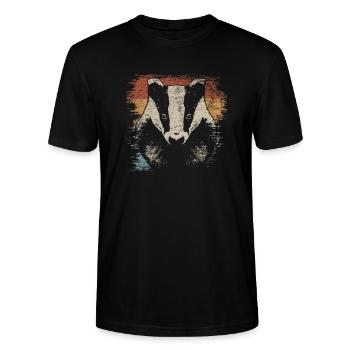 Badger - Stanley/Stella CRAFTER Unisex Organic T-Shirt - black - Front - Alina (178cm) & Michal (187cm)