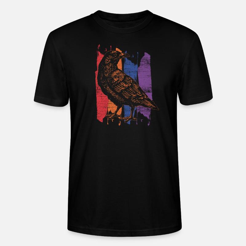 Krähe retro - Stanley/Stella Unisex Bio-T-Shirt CRAFTER - Schwarz