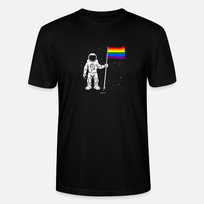 Astronauten-LGBT-Geschenk - Stanley/Stella Unisex Bio-T-Shirt CRAFTER - Schwarz