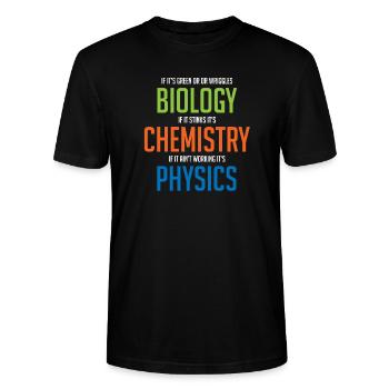 sciences naturelles - T-shirt bio CRAFTER Stanley Stella Unisexe - noir - Devant - Alina (178cm) & Michal (187cm)