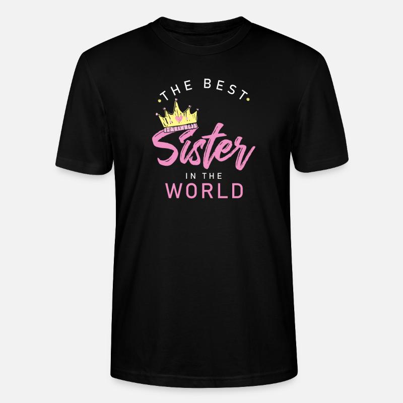 Beste Große Schwester Geschenk - Stanley/Stella Unisex Bio-T-Shirt CRAFTER - Schwarz