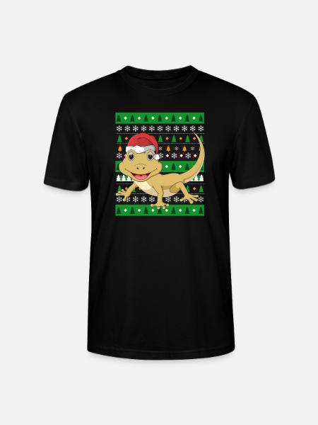 Gecko Ugly Christmas - Stanley/Stella CRAFTER Unisex Organic T-Shirt - black
