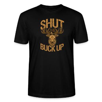 hunt - Stanley/Stella CRAFTER Unisex Organic T-Shirt - black - Front - Alina (178cm) & Michal (187cm)