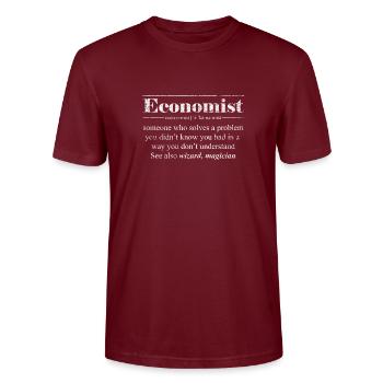 Ökonom Geld - Stanley/Stella Unisex Bio-T-Shirt CRAFTER - Burgunderrot - Vorne - Alina (178cm) & Michal (187cm)