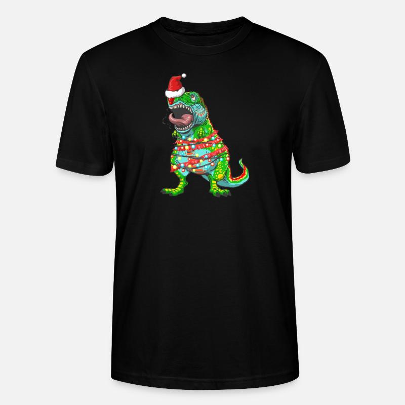 Weihnachtsbaum TRex Tree Rex Dinosaurier - Stanley/Stella Unisex Bio-T-Shirt CRAFTER - Schwarz