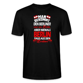 Der Berliner aus Berlin - Stanley/Stella Unisex Bio-T-Shirt CRAFTER - Schwarz - Vorne - Alina (178cm) & Michal (187cm)
