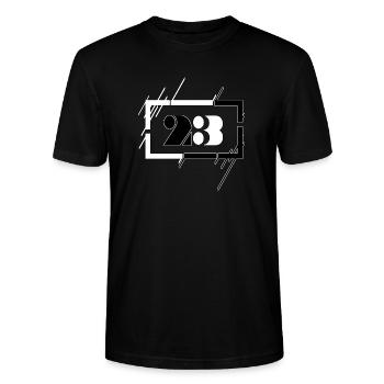 Tekno 23 Soundsystem Tribe Free Party - Stanley/Stella Unisex Bio-T-Shirt CRAFTER - Schwarz - Vorne - Alina (178cm) & Michal (187cm)