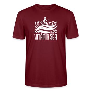 Vitamin Sea - Stanley/Stella CRAFTER Unisex Organic T-Shirt - burgundy - Front - Alina (178cm) & Michal (187cm)