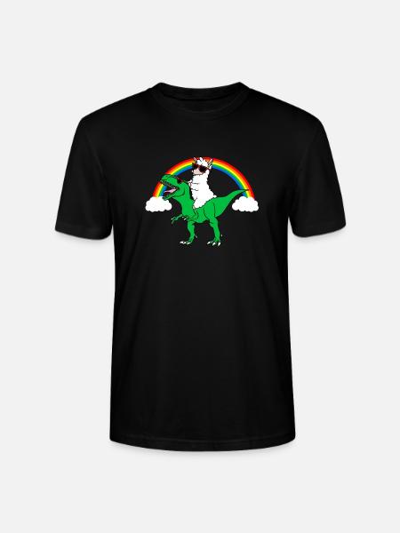 trex and llama gift - Stanley/Stella CRAFTER Unisex Organic T-Shirt - black