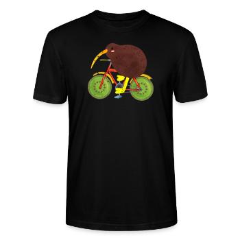 Kiwi,Kiwi bird, Fahrrad,New zealand - Stanley/Stella Unisex Bio-T-Shirt CRAFTER - Schwarz - Vorne - Alina (178cm) & Michal (187cm)