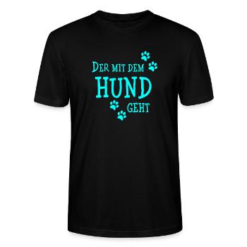 Hund Hundebesitzer Herrchen Pfötchen Hunde Papa - Stanley/Stella Unisex Bio-T-Shirt CRAFTER - Schwarz - Vorne - Alina (178cm) & Michal (187cm)