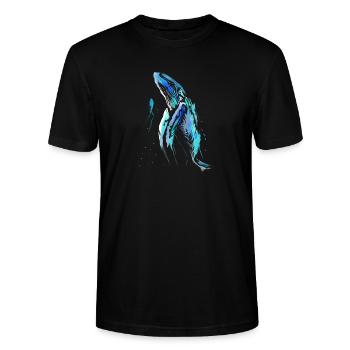 Taucher Buckelwal Tauchen Wal Scuba Diving - Stanley/Stella Unisex Bio-T-Shirt CRAFTER - Schwarz - Vorne - Alina (178cm) & Michal (187cm)