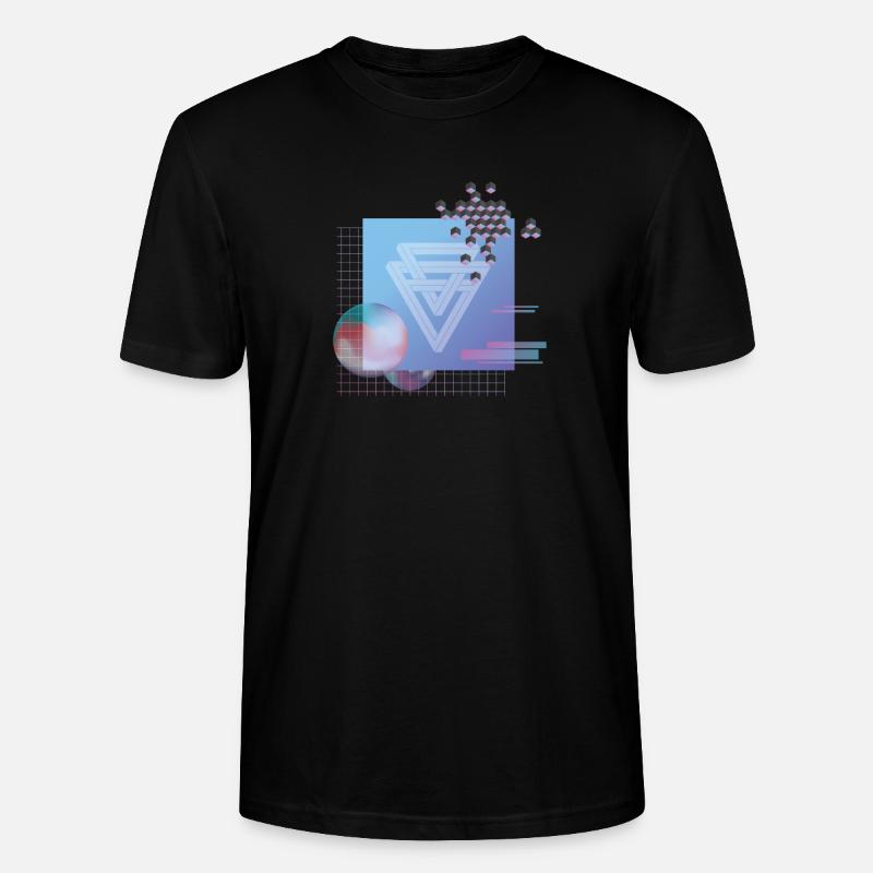 Géométrie Triangles Illusion Géométrique Glitch - T-shirt bio CRAFTER Stanley Stella Unisexe - noir