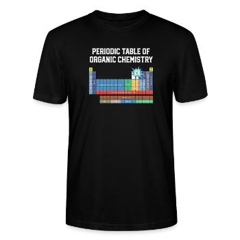 Organic chemistry design Periodic table of - Stanley/Stella CRAFTER Unisex Organic T-Shirt - black - Front - Alina (178cm) & Michal (187cm)