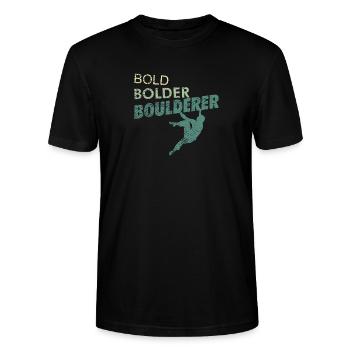 Bold Bolder Boulderer Klettern und Bouldern Sport - Stanley/Stella Unisex Bio-T-Shirt CRAFTER - Schwarz - Vorne - Alina (178cm) & Michal (187cm)
