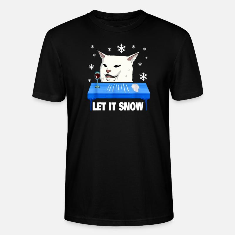 Laisse la neige pull de Noël laid de chat - T-shirt bio CRAFTER Stanley Stella Unisexe - noir