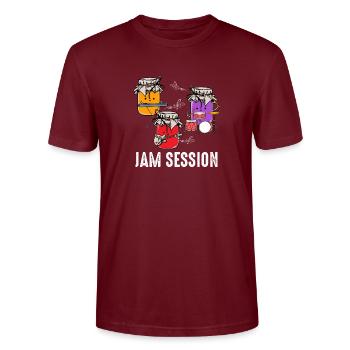 Cadeau de session de confiture - T-shirt bio CRAFTER Stanley Stella Unisexe - bordeaux - Devant - Alina (178cm) & Michal (187cm)