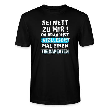 Psychologie Spruch lustig Studenten Geschenkidee - Stanley/Stella Unisex Bio-T-Shirt CRAFTER - Schwarz - Vorne - Alina (178cm) & Michal (187cm)