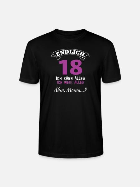 Endlich 18 - Stanley/Stella Unisex Bio-T-Shirt CRAFTER - Schwarz