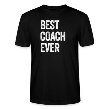 Meilleur cadeau d'entraîneur d'entraîneur de football - T-shirt bio CRAFTER Stanley Stella Unisexe - noir - Devant - Alina (178cm) & Michal (187cm)