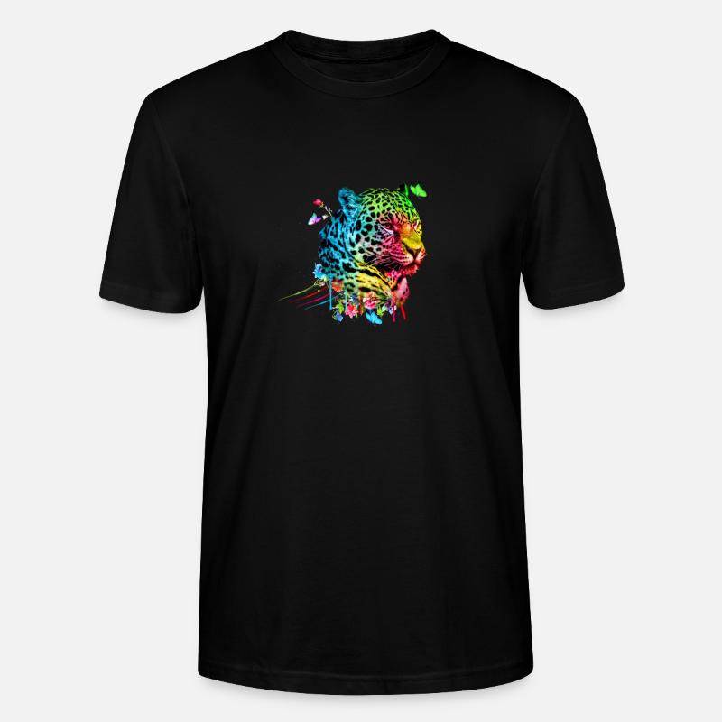 Léopard aquarelle - T-shirt bio CRAFTER Stanley Stella Unisexe - noir