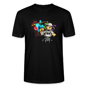 graffiti music sprayer - Stanley/Stella Unisex Bio-T-Shirt CRAFTER - Schwarz - Vorne - Alina (178cm) & Michal (187cm)