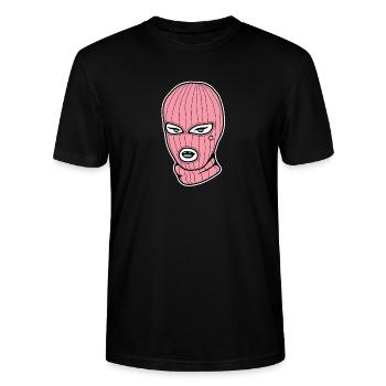 Pinke Skimaske Sturmhaube Rosa Girlie Frau - Stanley/Stella Unisex Bio-T-Shirt CRAFTER - Schwarz - Vorne - Alina (178cm) & Michal (187cm)