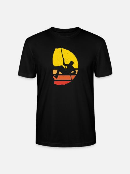 Rock climber climbing bouldering - Stanley/Stella CRAFTER Unisex Organic T-Shirt - black